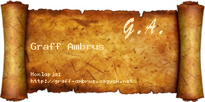 Graff Ambrus névjegykártya